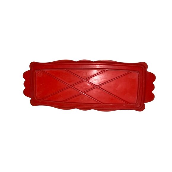 Butter Dish Used Plastic Red Clear Lightweight - Picture 6 of 8